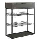 Обувница в прихожую «Краш», 2 полки, 750×334×905 мм, цвет чёрный муар/графит - Фото 1