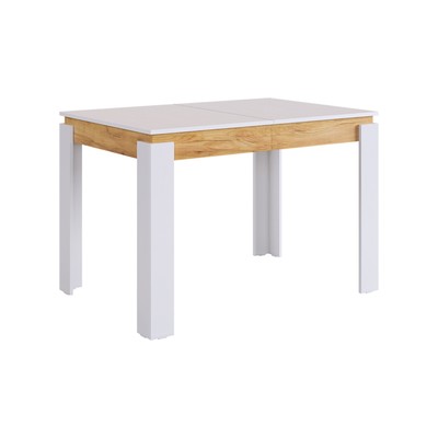 Стол обеденный раздвижной «Гермес 2», 1920×750×760 мм, цвет белое дерево/дуб крафт золотой