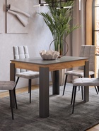 Стол обеденный раздвижной «Гермес 2», 1920×750×760 мм, цвет графит/дуб крафт золотой - Фото 4