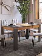 Стол обеденный раздвижной «Гермес 2», 1920×750×760 мм, цвет графит/дуб крафт золотой - Фото 5