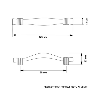Ручка-скоба CAPPIO RSC018, цинк, м/о 96 мм, цвет медь, 4 шт.