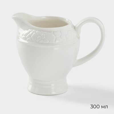 Набор сервировочный Magistro Rodos, 2 предмета: молочник 300 мл, сахарница 300 мл, фарфор, белый