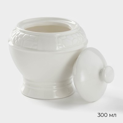 Набор сервировочный Magistro Rodos, 2 предмета: молочник 300 мл, сахарница 300 мл, фарфор, белый