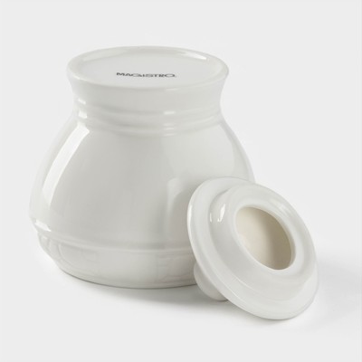 Набор сервировочный Magistro Rodos, 2 предмета: молочник 300 мл, сахарница 300 мл, фарфор, белый