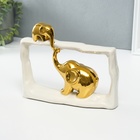 Фигурка керамика «Слон со слонёнком - касание. Прямоугольник», белый с золотом, 6×23×16.5 см - Фото 5