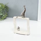 Сувенир керамика "Кошки-мышки. Квадрат" белый с серебром 5,2х13,5х23 см - фото 809715780