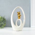 Фигурка керамика «Медвежонок - сны наяву», белый с золотом, 6×15.5×27 см - Фото 4