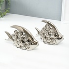 Набор фигурок керамика «Две рыбки - пузырьки», серебро, 2 шт., 4.8×22×12 см; 4.8×17.5×13 см - Фото 5