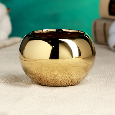 Кашпо «Пиппа», 200 мл, керамика, золотистое