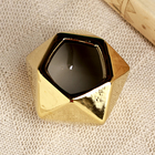 Декоративное кашпо для цветов «Золотой многогранник», 7×7×7.5 см, керамика, золотистое - Фото 2