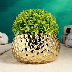 Декоративное кашпо для цветов «Пиппа», 15×15×9.5 см, керамическое, золотистое - Фото 1