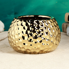 Декоративное кашпо для цветов «Пиппа», 15×15×9.5 см, керамическое, золотистое - Фото 2