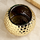 Декоративное кашпо для цветов «Пиппа», 15×15×9.5 см, керамическое, золотистое - Фото 3