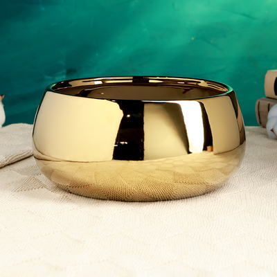 Кашпо - бонсай «Лайт» для кактусов и суккулентов, золотое, 21×21×10 см