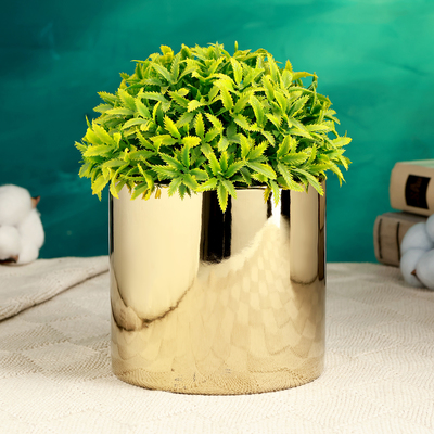 Горшок для цветов «Лайт», d=12 см, h=11 см, керамика, золотистое