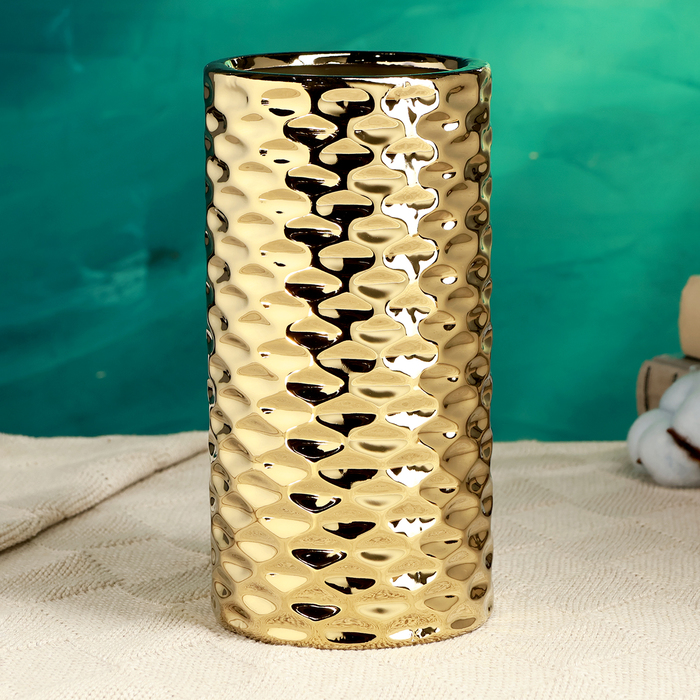 Ваза «Хелен», 9×19 см, керамика, золото - Фото 1