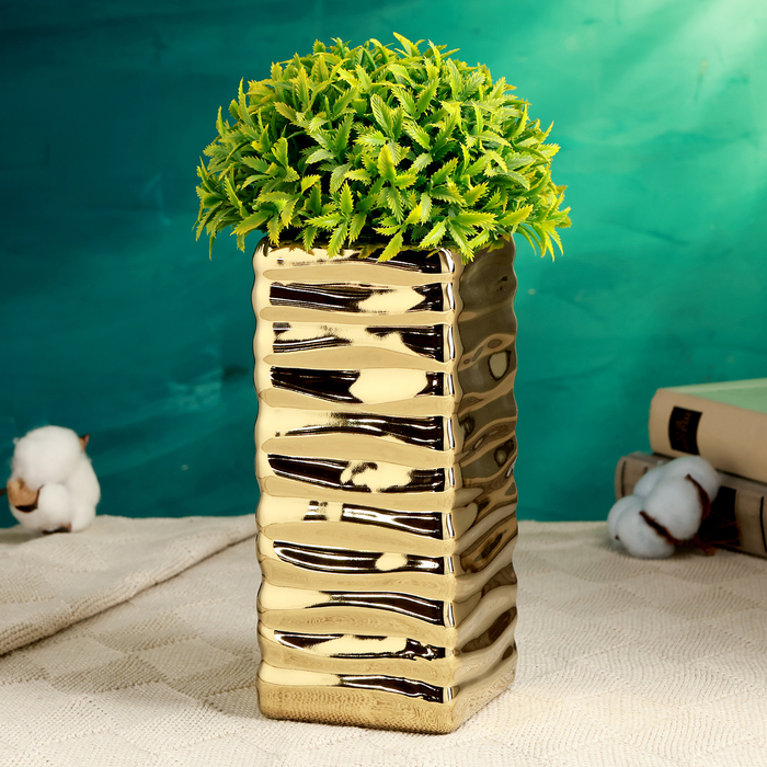 Ваза «Кина», 9×20 см, керамика, золото