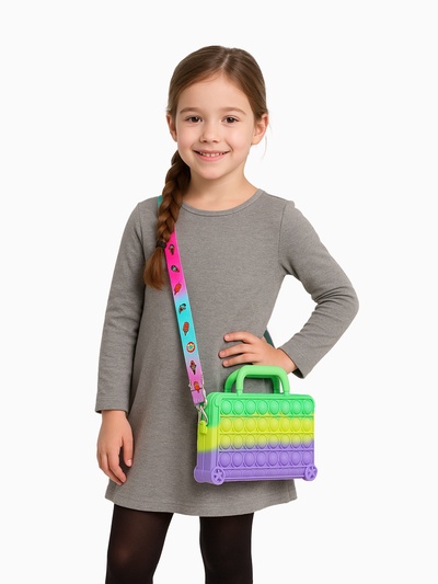 Сумка детская «Чемоданчик», на молнии, поп ит, Выбражулька, разноцветная