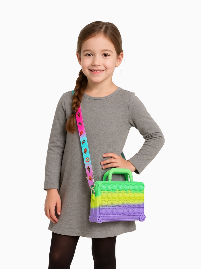 Сумка детская «Чемоданчик», на молнии, поп ит, Выбражулька, разноцветная - Фото 1