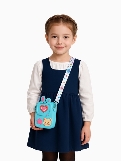 Сумка детская Выбражулька «Мишки», силиконовая, голубая