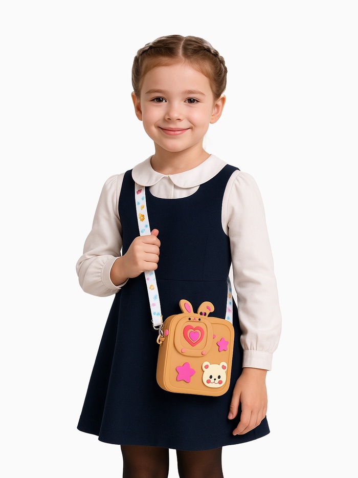 Сумка детская на молнии «Выбражулька», бежевая - Фото 1