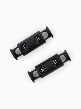 Фиксатор для шнура, двойной, d=5 мм, 11?33 мм, 30 шт., чёрный (комплект 3 шт)