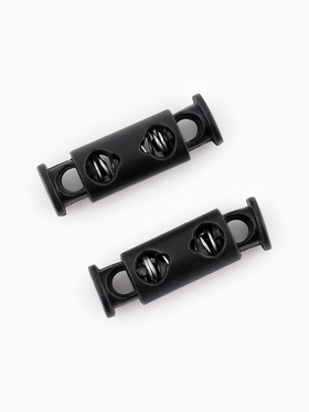 Фиксатор для шнура, двойной, d=4 мм, 8?25 мм, 50 шт., цвет чёрный (комплект 2 шт)