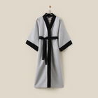 Халат женский домашний SL HOME Elegant, размер 44-52, лён 100%, серый - Фото 1