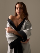 Халат женский домашний SL HOME Elegant, размер 44-52, лён 100%, серый - Фото 2