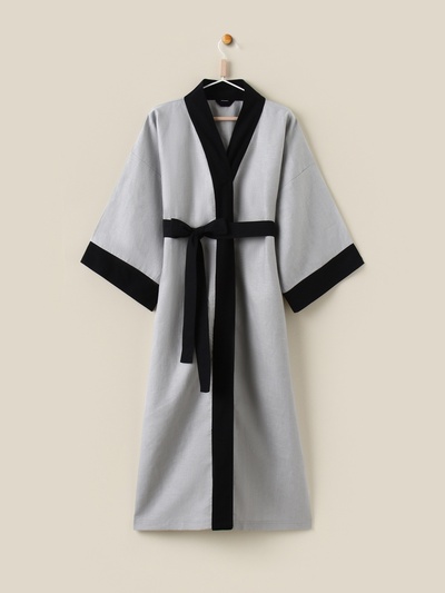 Халат женский домашний SL HOME "Elegant", размер 44-52, 100% лён, 150г/м2