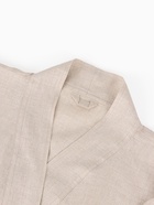 Халат женский домашний SL HOME Floral, размер 44-52, лён 100%, серый - Фото 7