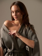 Халат женский короткий SL HOME Graphite, размер 44-52, лён 100%, графит - Фото 2