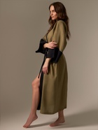 Халат женский домашний SL HOME Eucalyptus, размер 44-52, лён 100%, эвкалипт - Фото 3