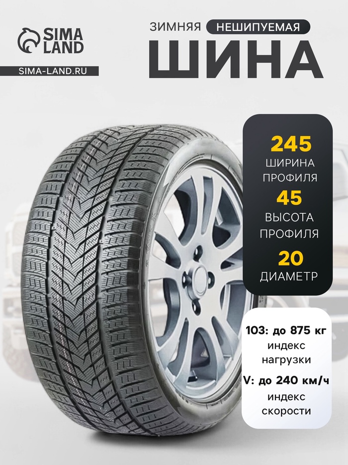 Шина зимняя нешипуемая SONIX WINTERXPRO 999 245/45 R20 103V - Фото 1