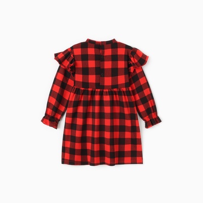 Платье с рюшами для девочки KAFTAN «Клеточка», рост 98-104 см