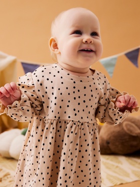 Платье для девочки «Крошка Я. Киса», рост 62-68 см, бежевое