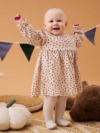 Платье для девочки «Крошка Я. Киса», рост 74-80 см, бежевое