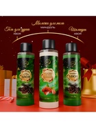 Новогодний подарочный набор косметики SB BEAUTY, шампунь, гель для душа, молочко для тела, с ароматом миндаля и хвои - Фото 5