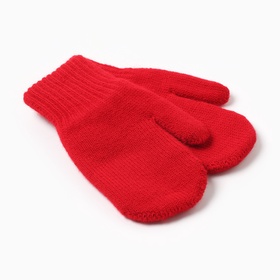 Варежки двойные детские, красные, размер 10