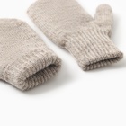 Варежки детские из монгольская шерсти, цвет серый, р-р 12 - фото 25917978