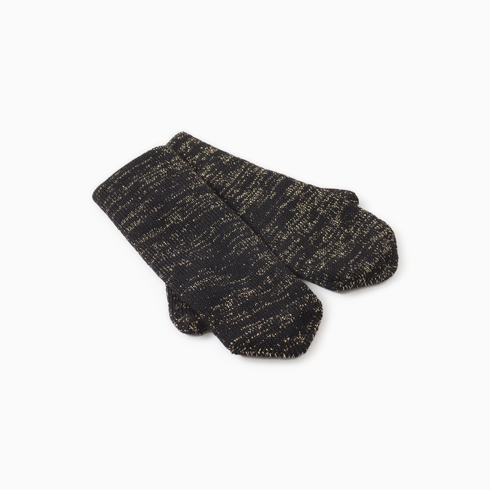 Варежки женские Baranowool двойные, чёрные, размер 18, с ручной вышивкой - Фото 1