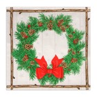 Салфетки новогодние бумажные Home Collection «Венок с шишками», 3 слоя, 33×33 см, 20 шт. - Фото 2