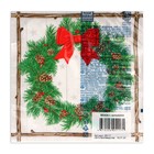 Салфетки новогодние бумажные Home Collection «Венок с шишками», 3 слоя, 33×33 см, 20 шт. - Фото 4