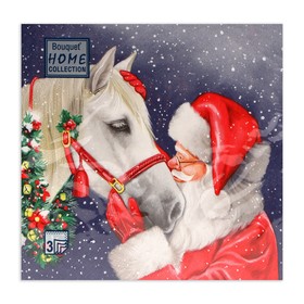 Салфетки новогодние бумажные «Верный друг», 3 слоя, 33?33 см, 20 шт. (комплект 2 шт)