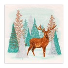 Салфетки новогодние бумажные Home Collection Classic «Лесной олень», 3 слоя, 33×33 см, 20 шт. - Фото 2