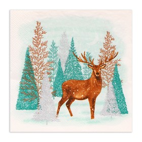 Салфетки новогодние бумажные Home Collection Classic «Лесной олень», 3 слоя, 33?33 см, 20 шт. (комплект 2 шт)