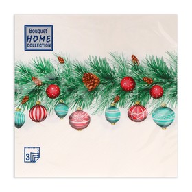 Салфетки бумажные Home Collection Classic «Новогодняя гирлянда», 3 слоя, 33?33 см, 20 шт. (комплект 2 шт)