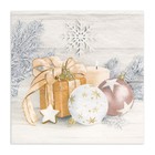 Салфетки новогодние бумажные Home Collection «Праздничный натюрморт, золото», 3 слоя, 33×33 см, 20 шт. - Фото 4
