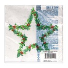 Новогодние салфетки бумажные «Рождественская звезда, серебро», 3 слоя, 33×33 см, 20 шт. - Фото 4