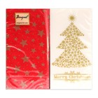 Салфетки новогодние бумажные Bouquet Original de luxe «Золотая ель + Красный», 2 слоя, 33×33 см, 20 шт. - Фото 3